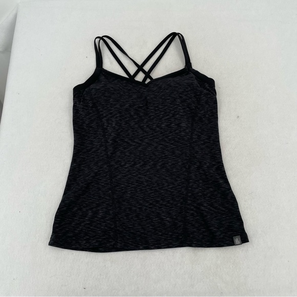 The North Face Tops - THE NORTH FACE Women’s Heathered black strappy workout athletic tank top Large